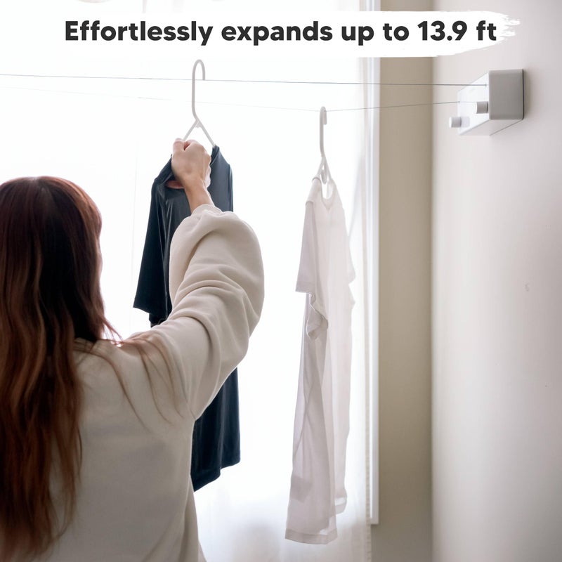 GorillaLine - Retractable Clothesline Indoor Outdoor Clothes Line - Heavy Duty Clothes Drying Laundry Line - Wall Mounted Drying Rack - Air Dry Clothing - Image 3